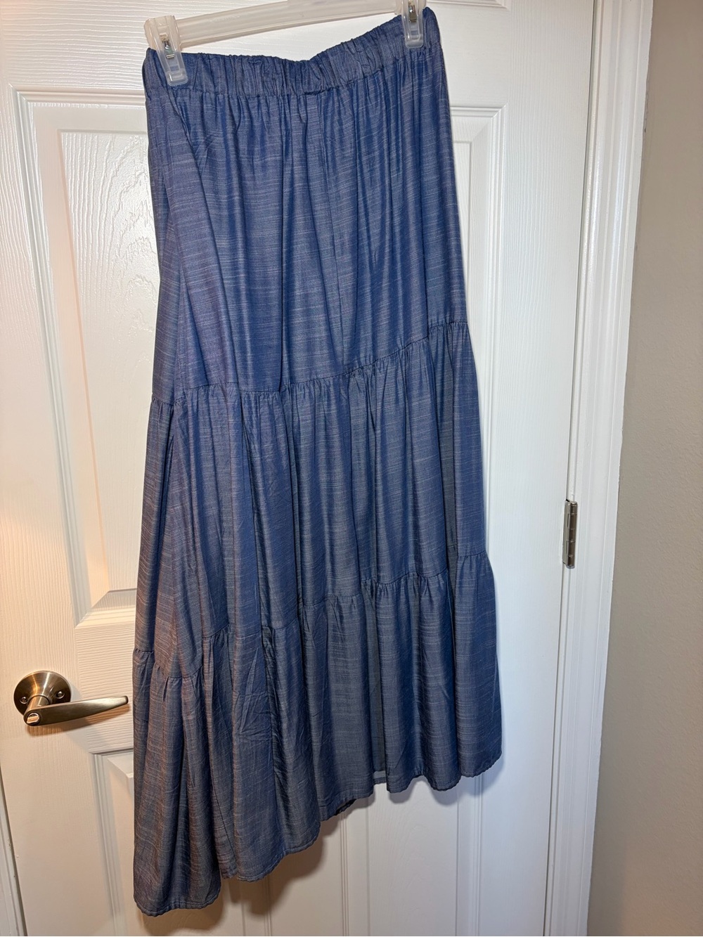Lane Bryant Blue Tiered Maxi Skirt